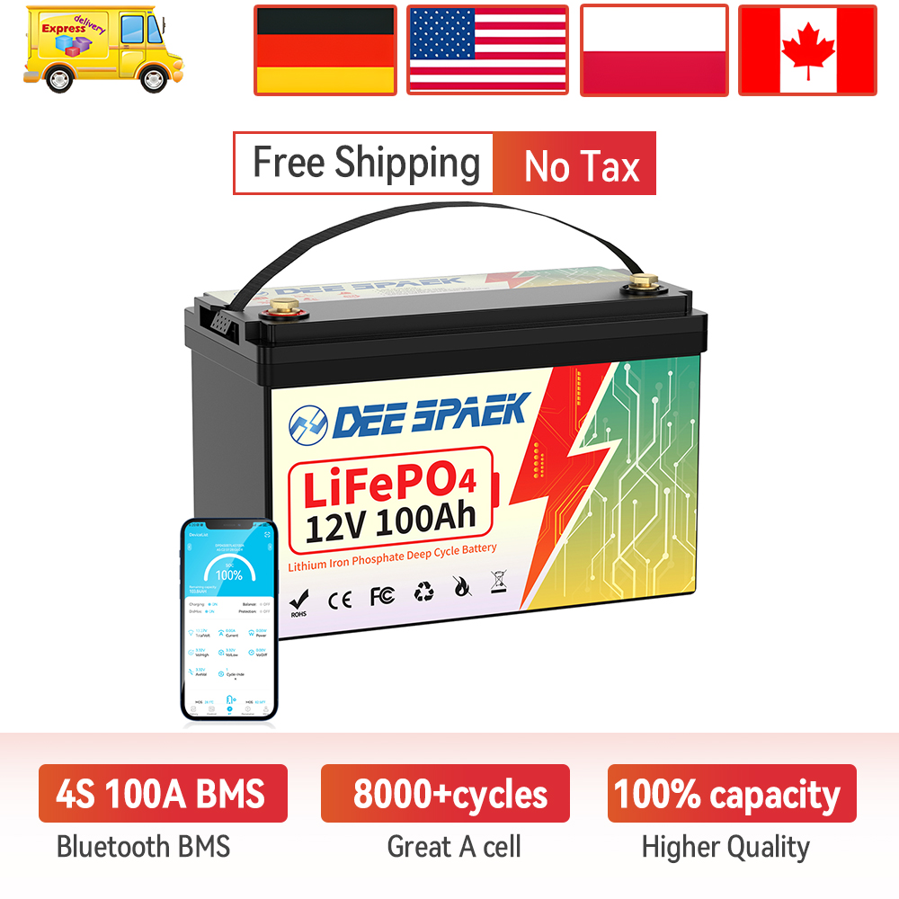 Lifepo4 12V 100Ah Bms Bluetooth - DEEPSPAEK 12V 100Ah Lifepo4 Batterij Bluetooth