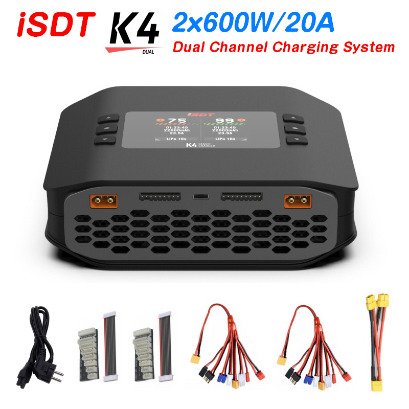 ISDT K4 1 ~ 8S Lithiumbatterij - Isdt K4 Dual Lipo Charger recensie en prijs