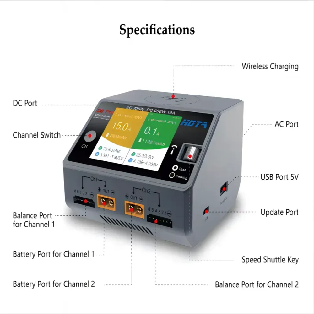 HOTA D6 Pro Dual Channel Smart - Hota D6 Pro Dual Lipo Charger recensie en prijs