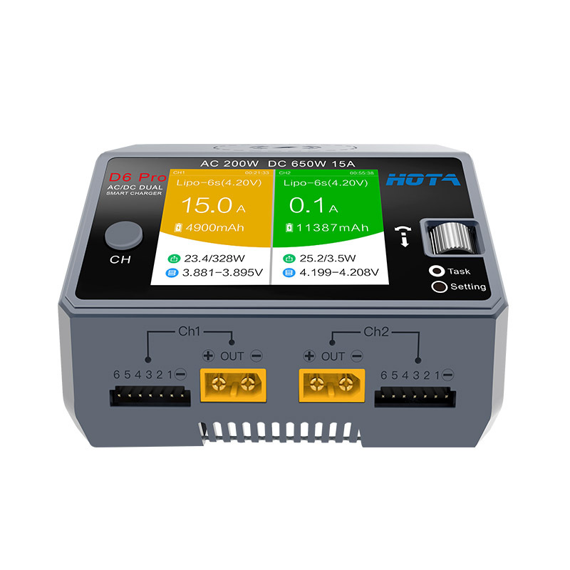 Hota D6 Pro Zwarte Ac 200W Dc  - Hota D6 Pro Dual Lipo Charger recensie en prijs