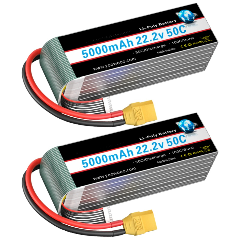 2 STUKS Voor RC Vliegtuig Heli - 6S Lipo Battery 22.2V 5000Mah recensie en prijs